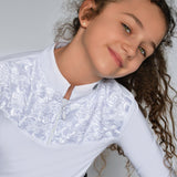 Children's Equestrian Show Shirt White BLACKBERRY KIDS Design By Dalia - Equiluxe Tack - Equiluxe Tack
