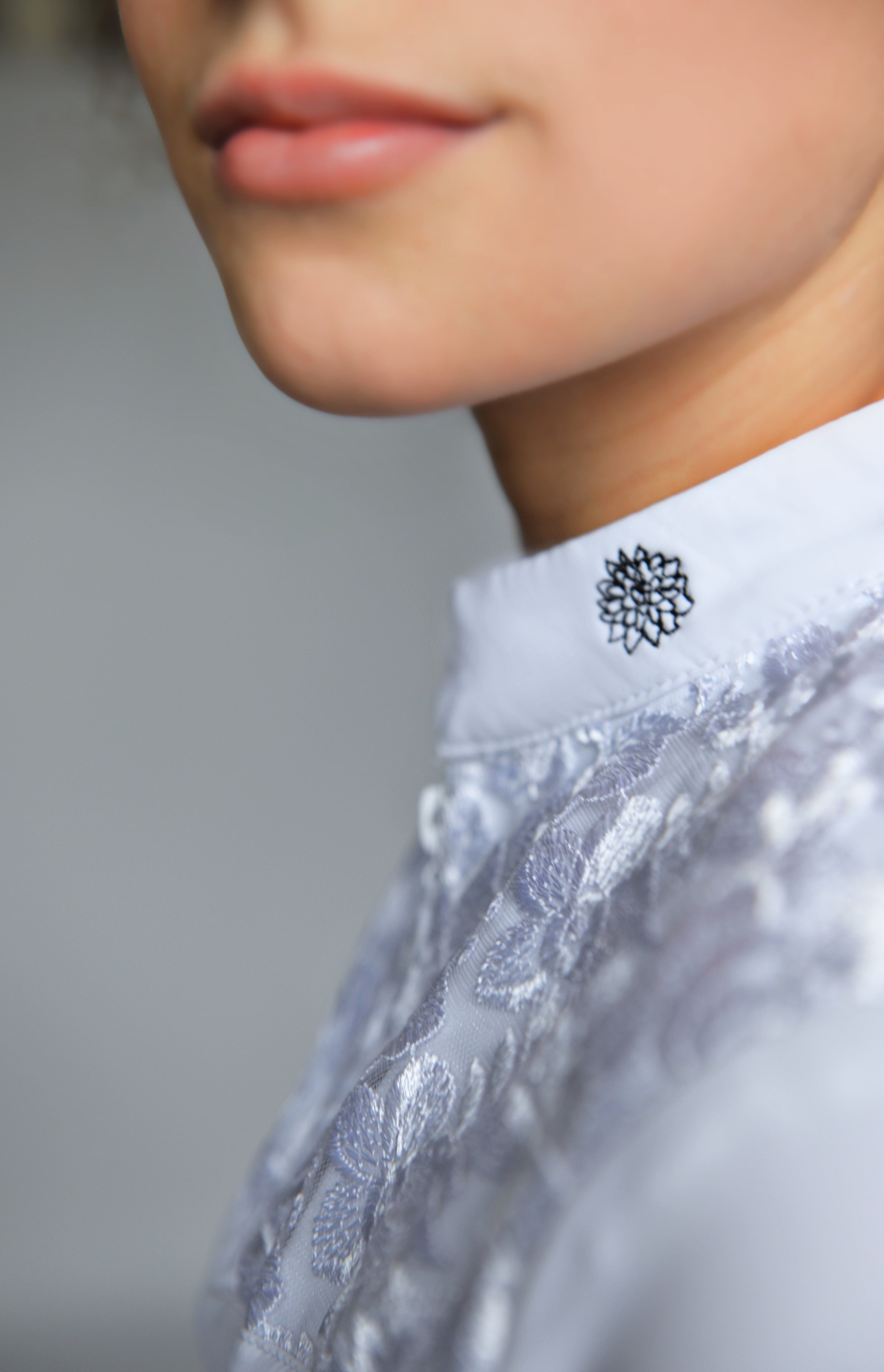 Children's Equestrian Show Shirt White BLACKBERRY KIDS Design By Dalia - Equiluxe Tack - Equiluxe Tack