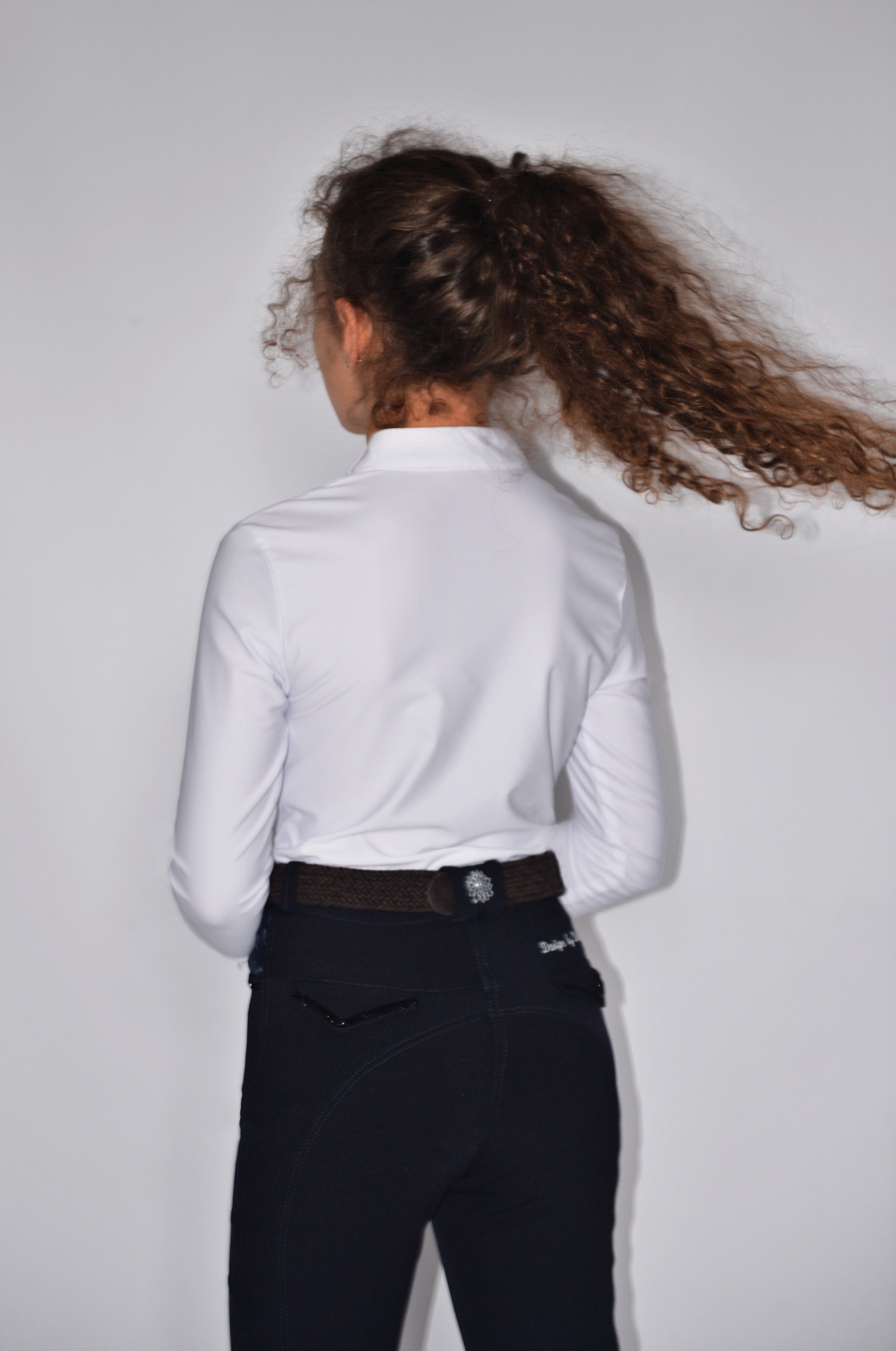 Children's Equestrian Show Shirt White BLACKBERRY KIDS Design By Dalia - Equiluxe Tack - Equiluxe Tack