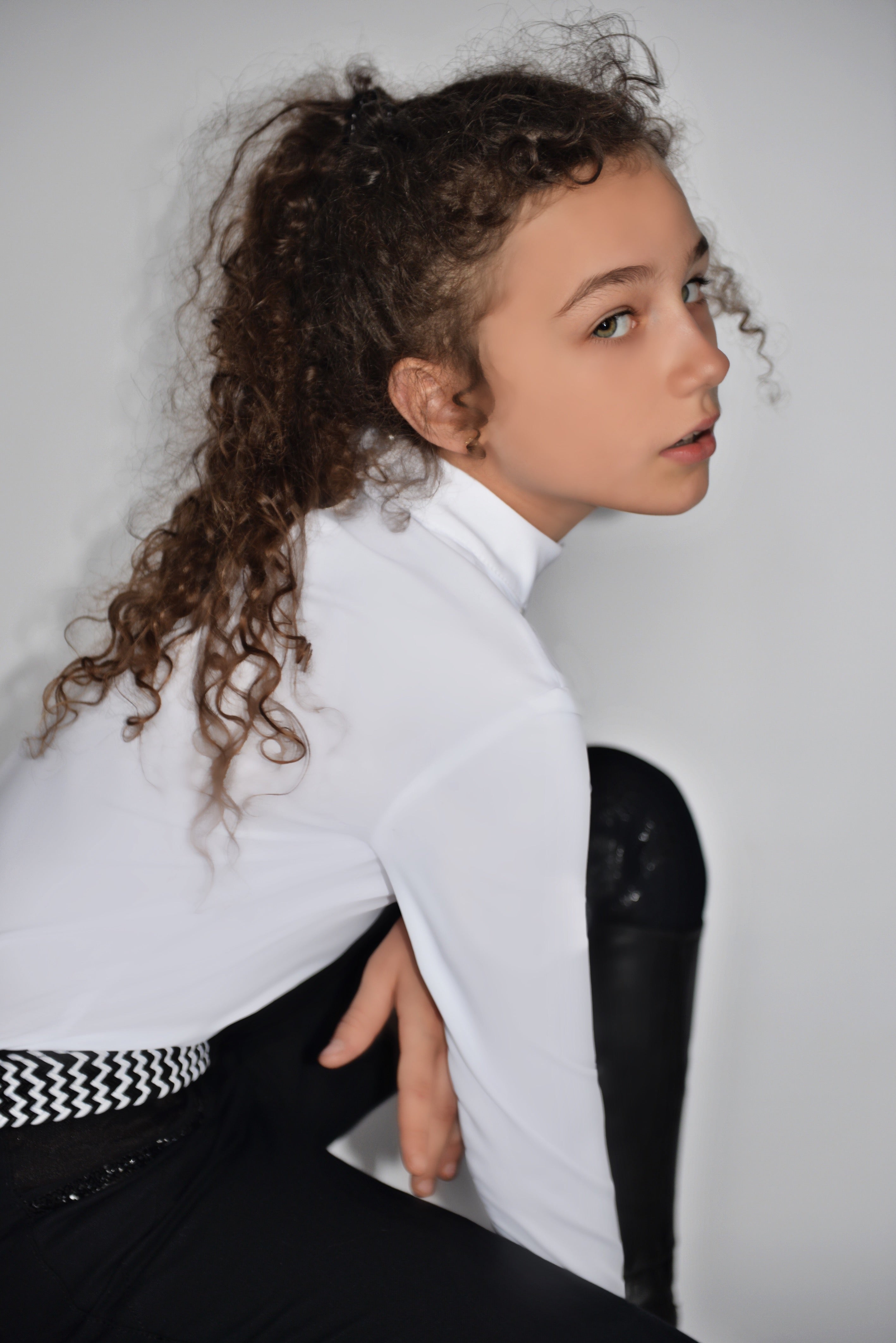 Children's Equestrian Show Shirt White BLACKBERRY KIDS Design By Dalia - Equiluxe Tack - Equiluxe Tack