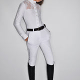 Children's Equestrian Show Shirt White WISTERIA Design By Dalia - Equiluxe Tack - Equiluxe Tack