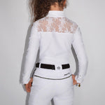 Children's Equestrian Show Shirt White WISTERIA Design By Dalia - Equiluxe Tack - Equiluxe Tack