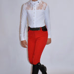 Children's Equestrian Show Shirt White WISTERIA Design By Dalia - Equiluxe Tack - Equiluxe Tack