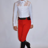 Children's Equestrian Show Shirt White WISTERIA Design By Dalia - Equiluxe Tack - Equiluxe Tack