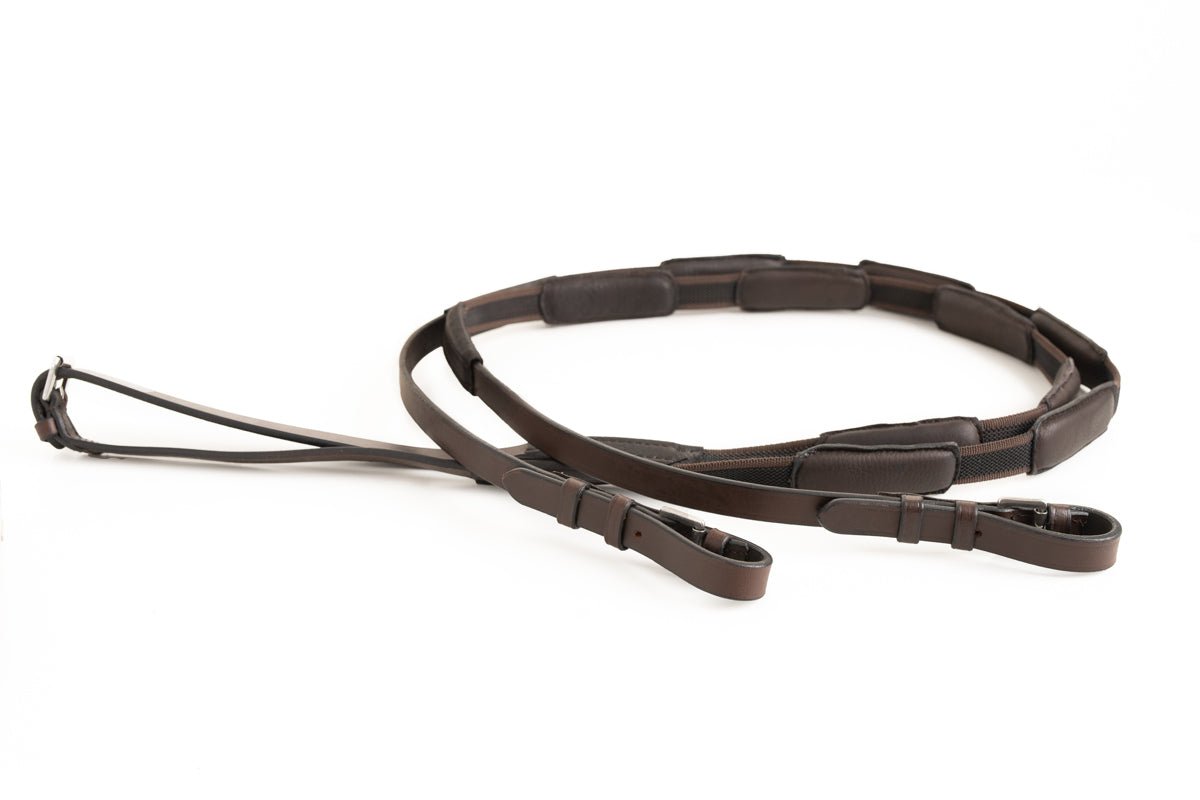 Comfort Connect Rein - Intermittent Padding for Equal Rein Length and Hand Support - CorrectConnect - Equiluxe Tack