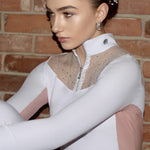 Dalia Design 'AURORA' Show Shirt - White & Pink - Dalia Design - Equiluxe Tack