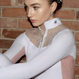 Dalia Design 'AURORA' Show Shirt - White & Pink - Dalia Design - Equiluxe Tack