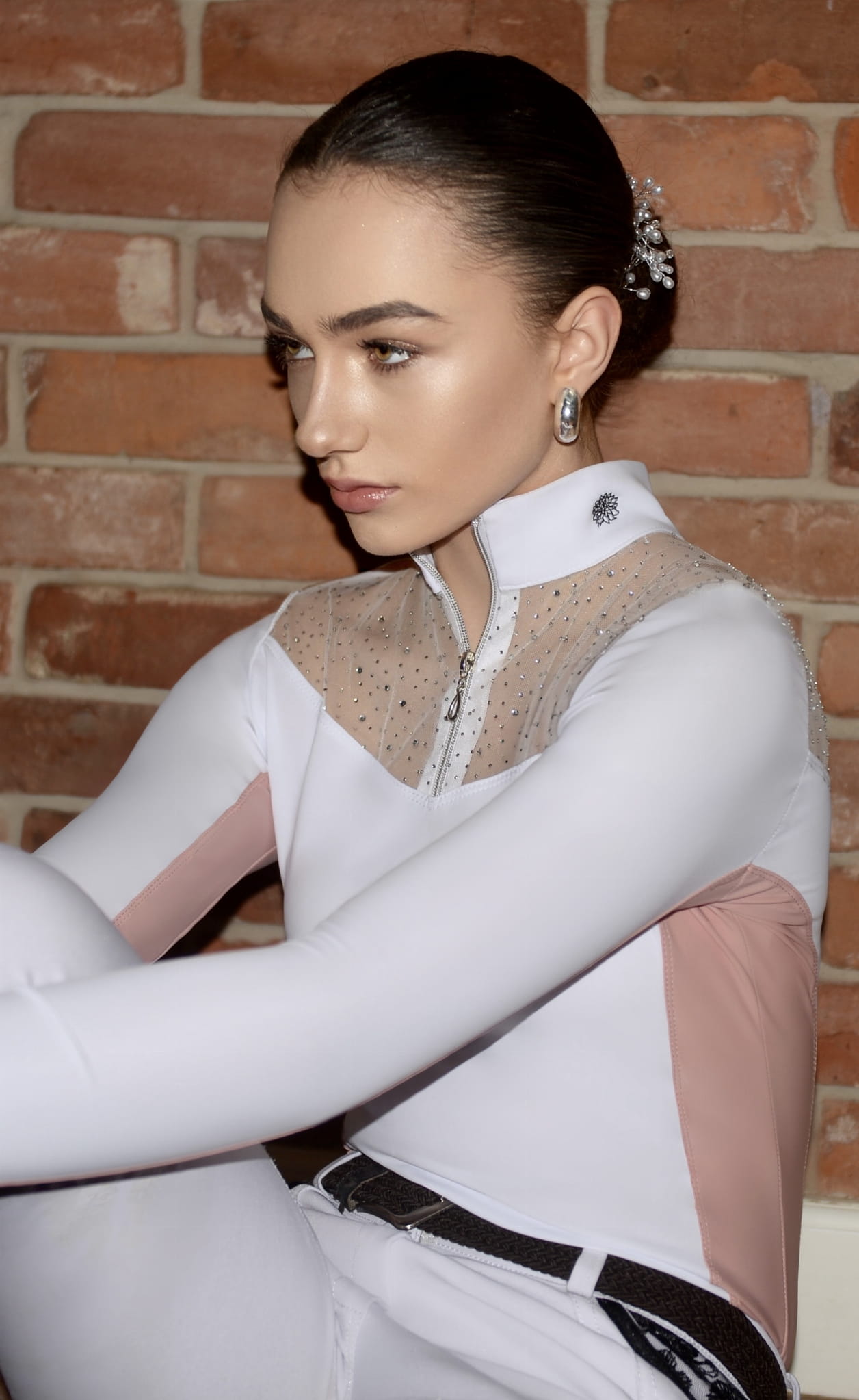 Dalia Design 'AURORA' Show Shirt - White & Pink - Dalia Design - Equiluxe Tack