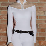 Dalia Design 'AURORA' Show Shirt - White & Pink - Dalia Design - Equiluxe Tack