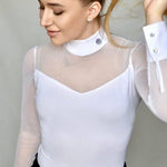 Dalia Design Women's Equestrian Show Shirt "COLETTE" - White - Dalia Design - Equiluxe Tack