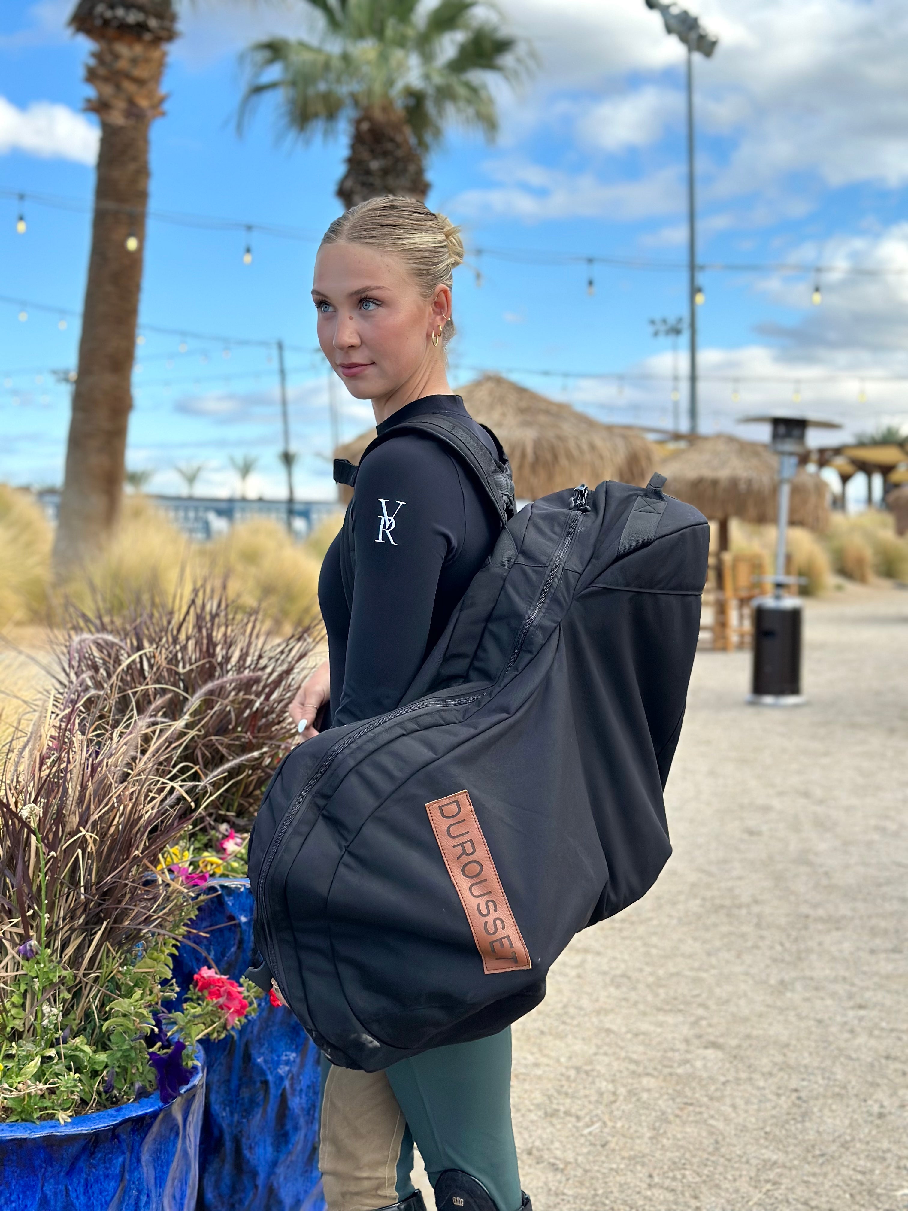 Durousset Le Galop Saddle Backpack - Black - Durousset - Equiluxe Tack