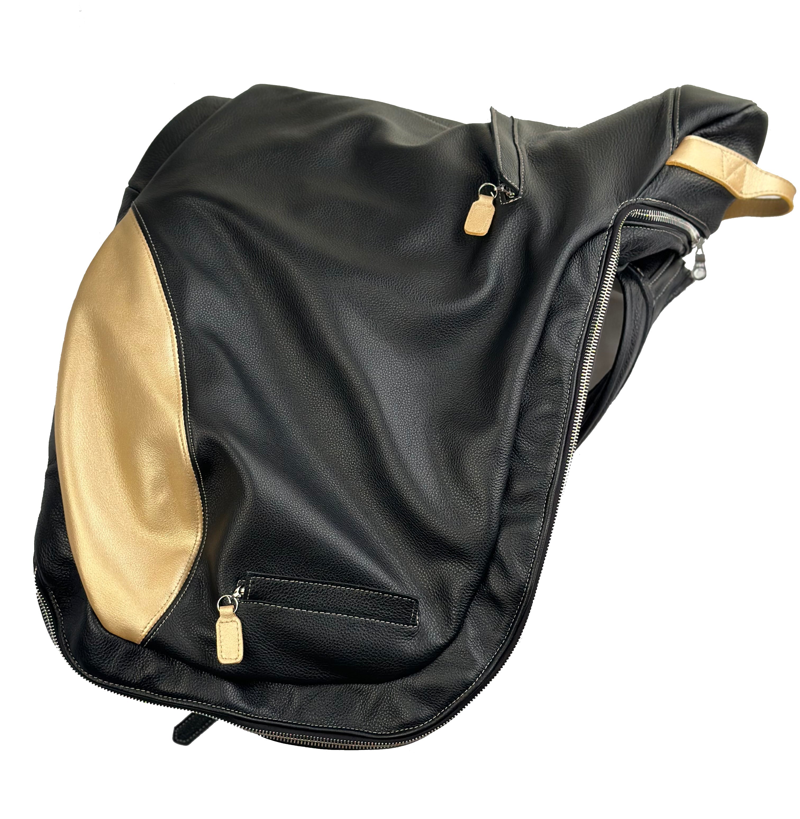 Durousset L'étalon Leather Saddle Backpack - Black - Durousset - Equiluxe Tack