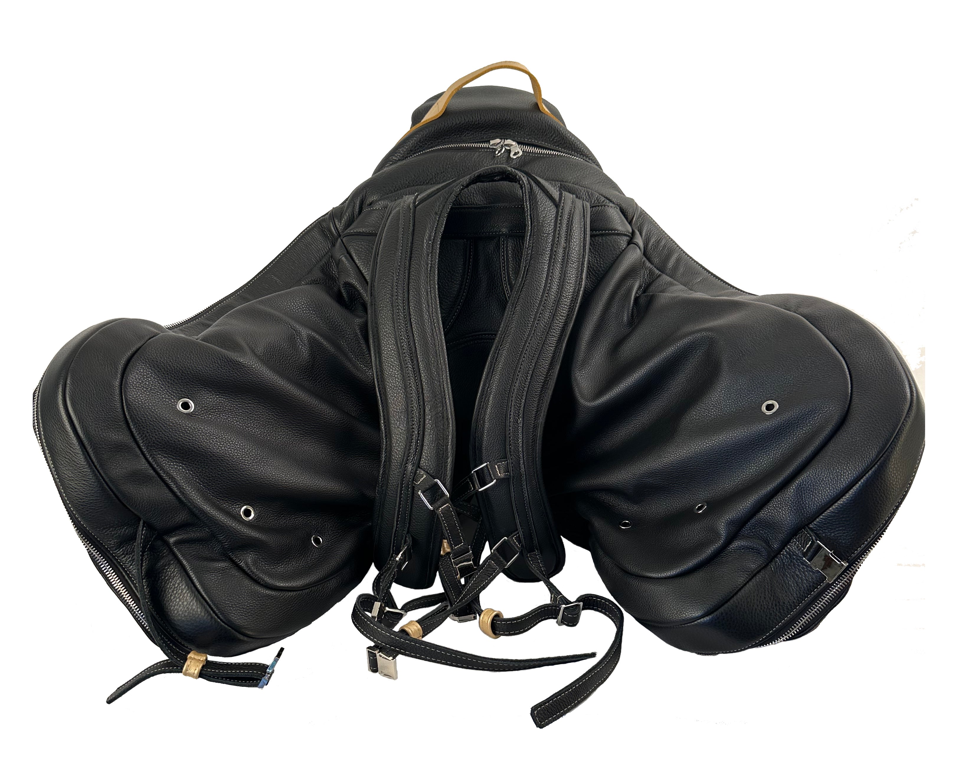 Durousset L'étalon Leather Saddle Backpack - Black - Durousset - Equiluxe Tack
