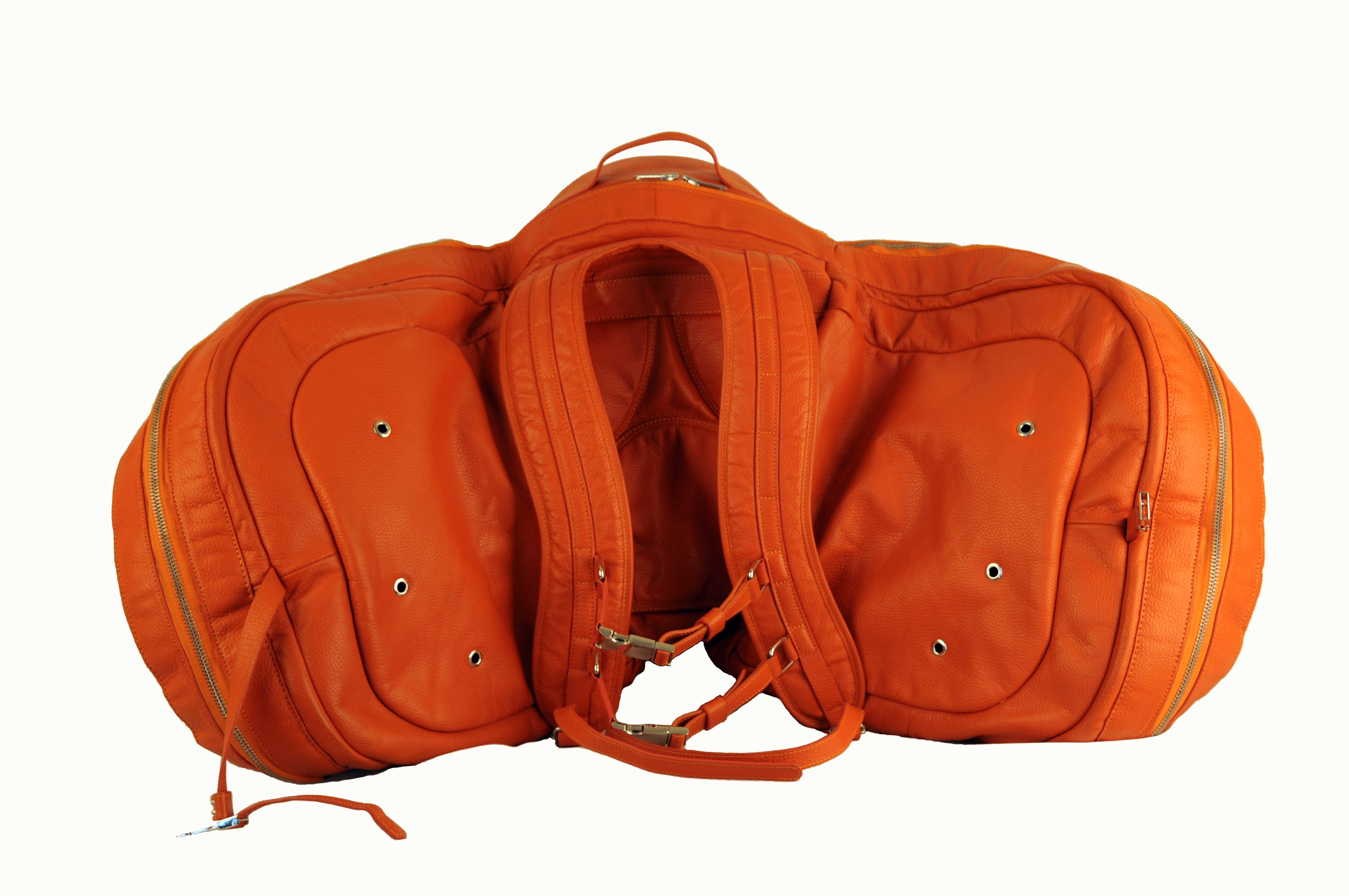 Durousset L'étalon Leather Saddle Backpack - Orange - Durousset - Equiluxe Tack