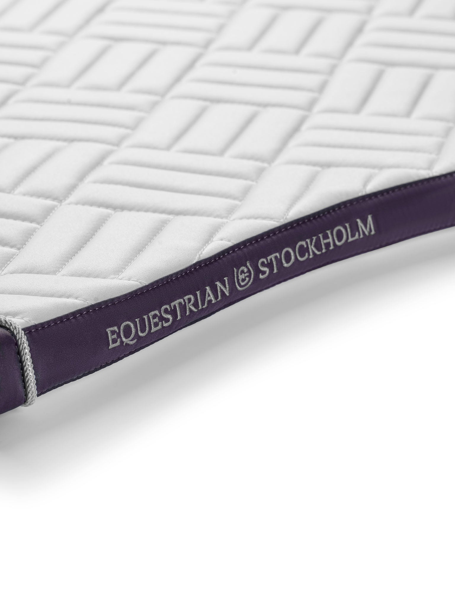 Equestrian Stockholm Dressage Saddle Pad Modern White Dark Violet - Equestrian Stockholm - Equiluxe Tack