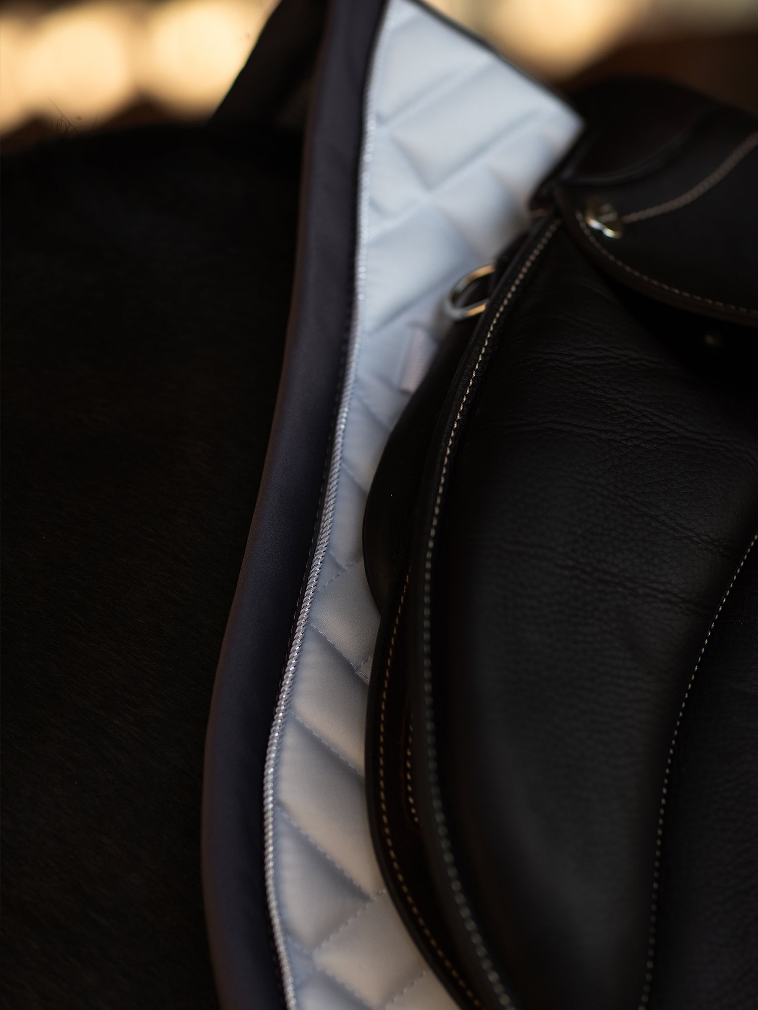 Equestrian Stockholm Jump Saddle Pad Modern White Dark Violet - Equestrian Stockholm - Equiluxe Tack
