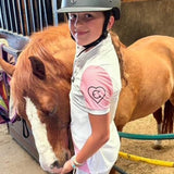 EQUESTRIANCLUB LIL’LENNA Short Sleeve - White/Pink - Equestrian Club - Equiluxe Tack