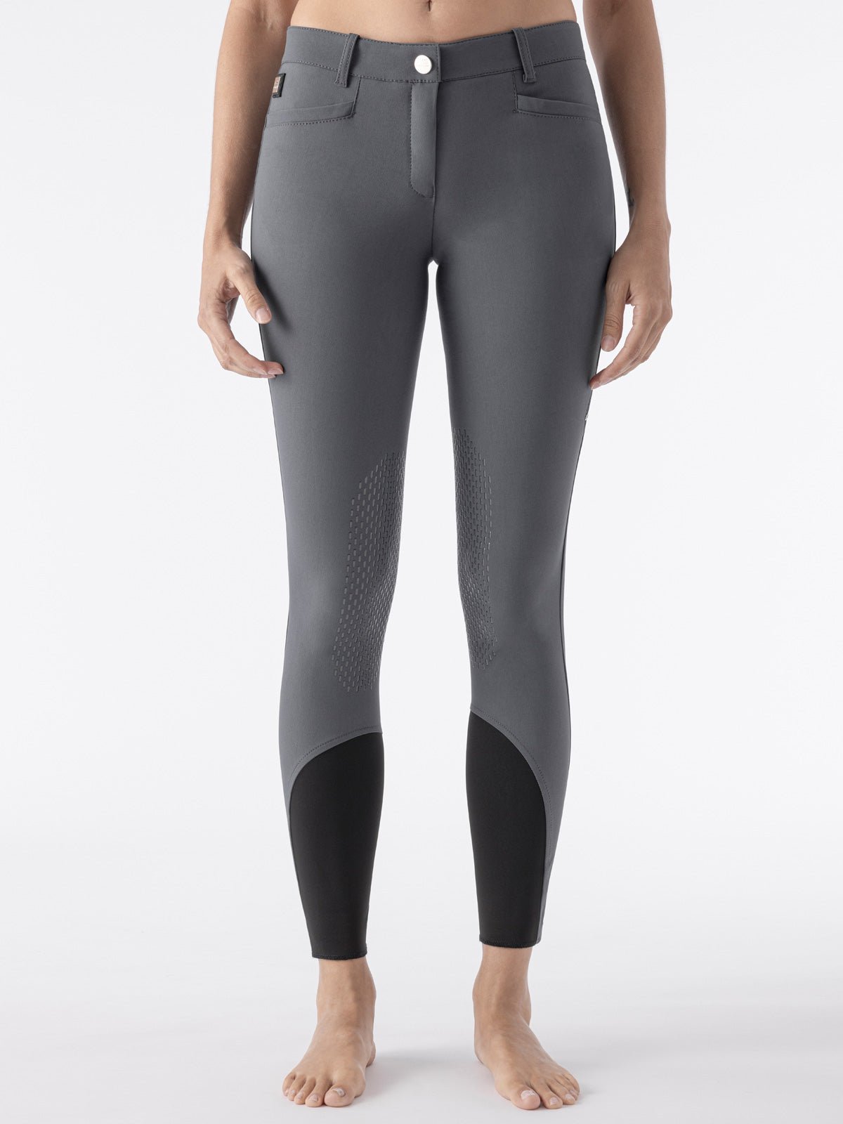 Equiline Ash "Black Triangle" Women's Riding Breeches - Grey - Equiline - Equiluxe Tack