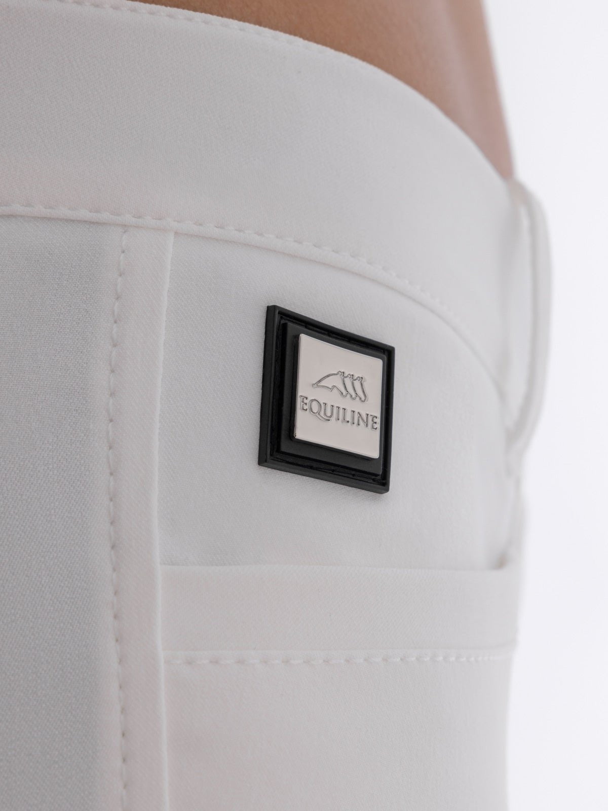 Equiline Ash "Black Triangle" Women's Riding Breeches - White - Equiline - Equiluxe Tack