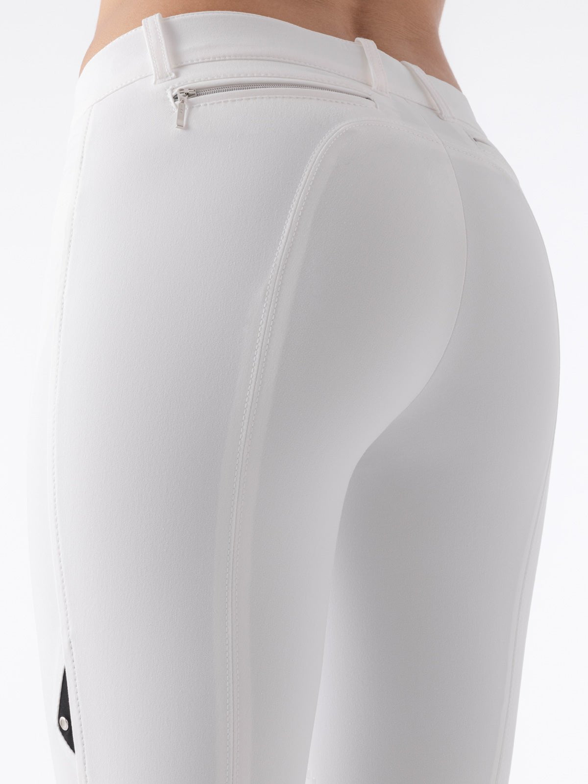 Equiline Ash "Black Triangle" Women's Riding Breeches - White - Equiline - Equiluxe Tack