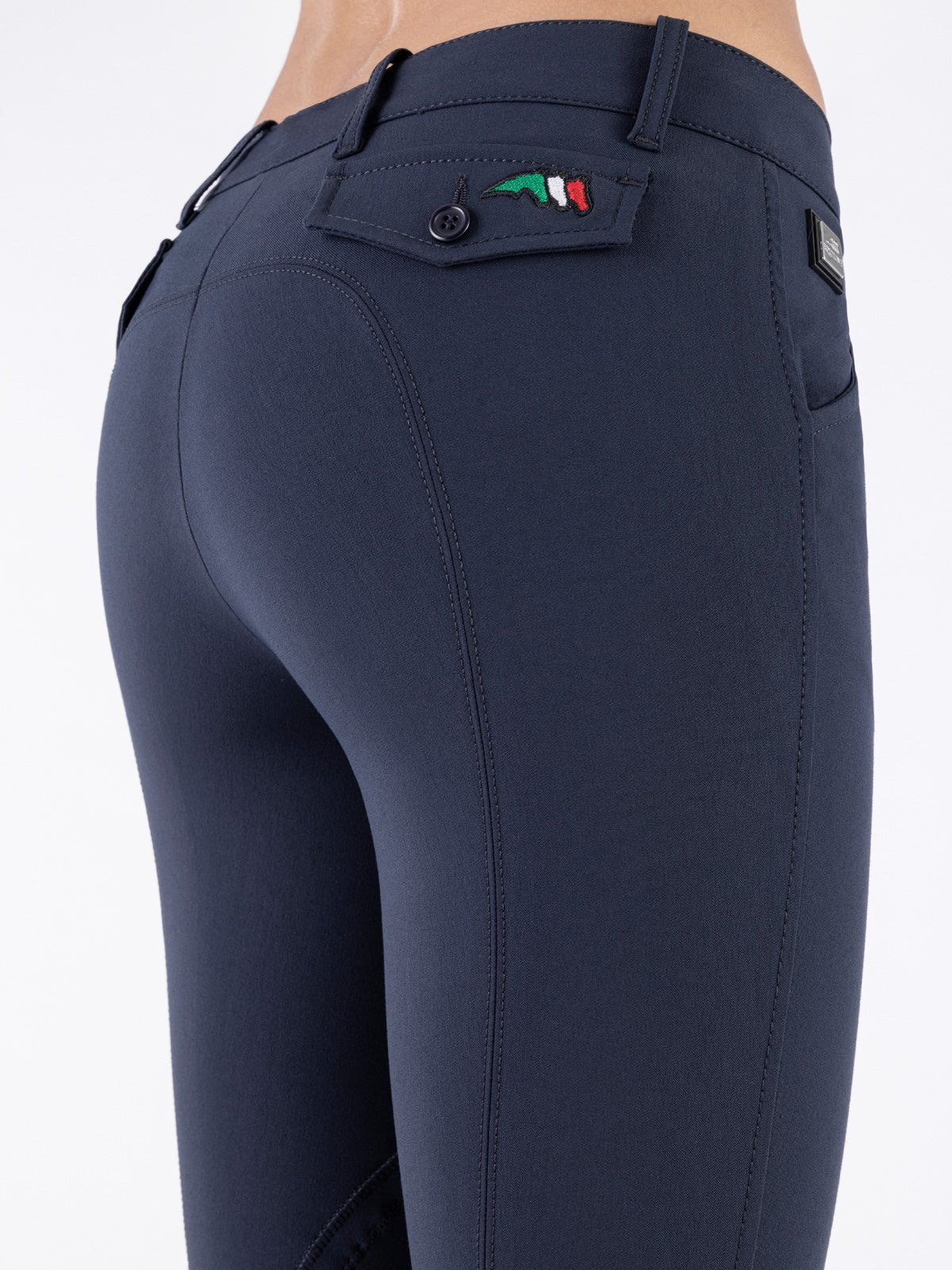 Equiline Boston "Black Triangle" Women's Riding Breeches - Navy - Equiline - Equiluxe Tack