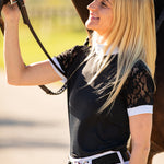 Equishow Short Sleeve Lace shirt - Black - EquiShow - Equiluxe Tack