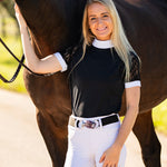 Equishow Short Sleeve Lace shirt - Black - EquiShow - Equiluxe Tack