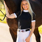 Equishow Short Sleeve Lace shirt - Black - EquiShow - Equiluxe Tack