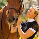 Equishow Short Sleeve Lace shirt - Black - EquiShow - Equiluxe Tack