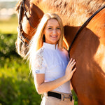 Equishow Short Sleeve Lace Shirt - White - EquiShow - Equiluxe Tack