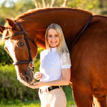 Equishow Short Sleeve Lace Shirt - White - EquiShow - Equiluxe Tack