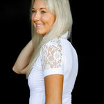 Equishow Short Sleeve Lace Shirt - White - EquiShow - Equiluxe Tack