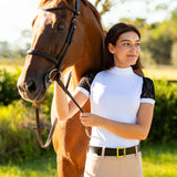 Equishow Short Sleeve Lace Shirt - White/Black - EquiShow - Equiluxe Tack