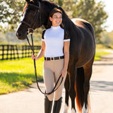 Equishow Short Sleeve Lace Shirt - White/Black - EquiShow - Equiluxe Tack