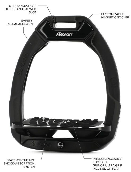 Flex - On Safe - On JUNIOR Stirrups Inclined w/ Ultra Grip - Multiple Colors - Flex - On - Equiluxe Tack