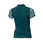 Halter Ego Charlie Short Sleeve Lace Riding Shirt - Emerald Green - Halter Ego® - Equiluxe Tack