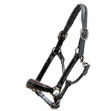 Halter Ego Hayworth Black Patent Leather Halter with Burgundy Piping - Halter Ego® - Equiluxe Tack