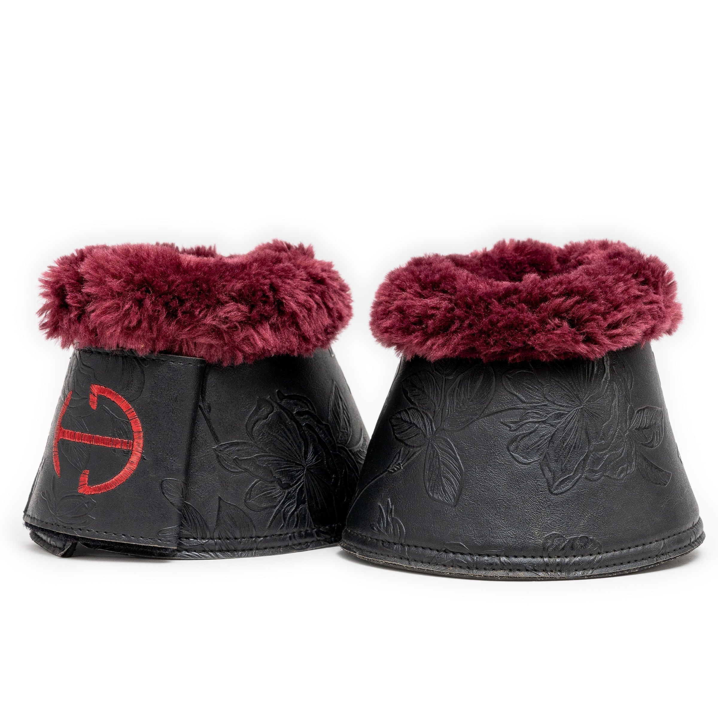 Halter Ego Romance Collection Bell Boots - Black & Crimson Rose - Halter Ego® - Equiluxe Tack