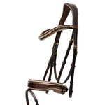 Halter Ego The Catalonia Metallic Bronze Leather Snaffle Bridle with Removable Flash - Halter Ego® - Equiluxe Tack