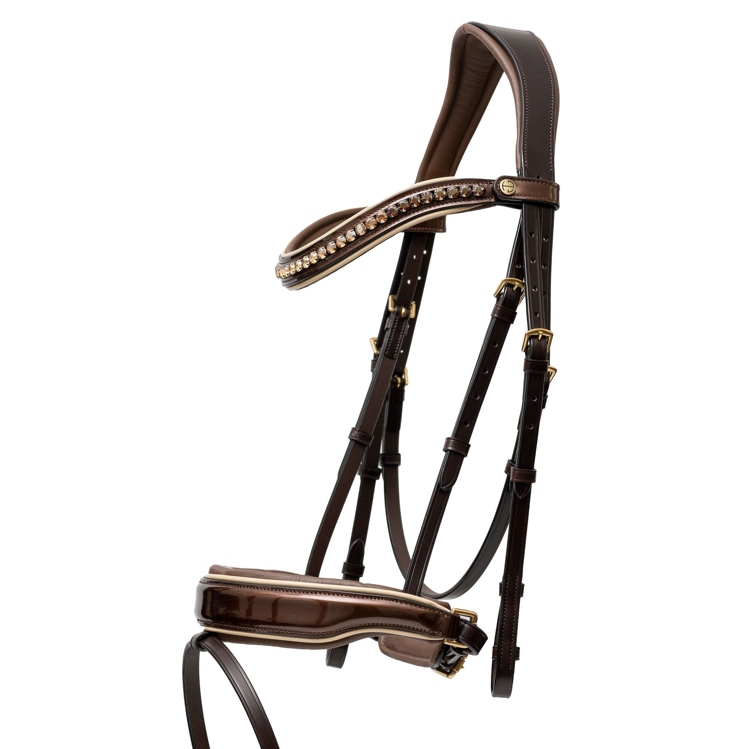 Halter Ego The Catalonia Metallic Bronze Leather Snaffle Bridle with Removable Flash - Halter Ego® - Equiluxe Tack