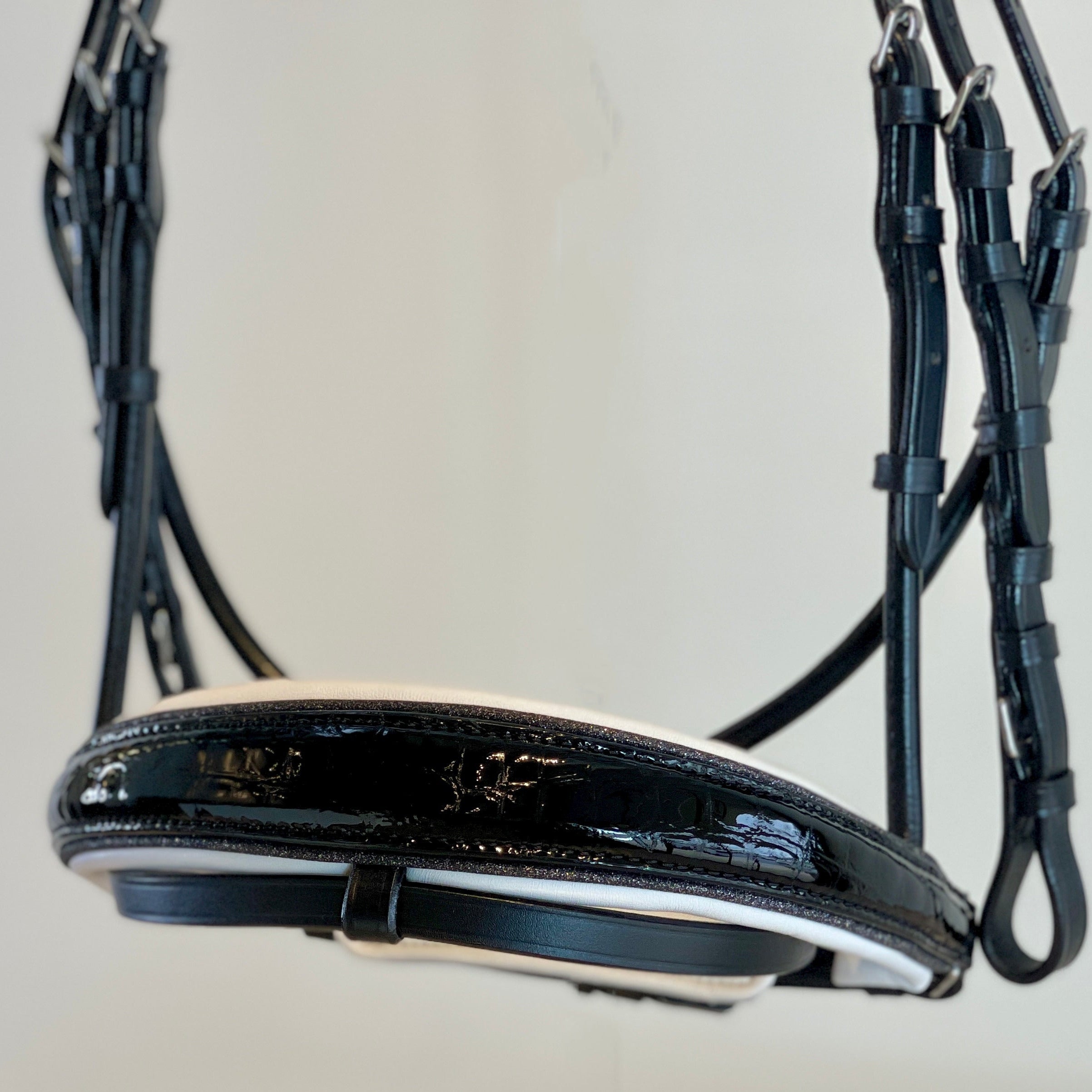 Halter Ego The Harlow Black Patent Snaffle Bridle - Removable Flash! - Halter Ego® - Equiluxe Tack