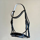 Halter Ego The Harlow Black Patent Snaffle Bridle - Removable Flash! - Halter Ego® - Equiluxe Tack