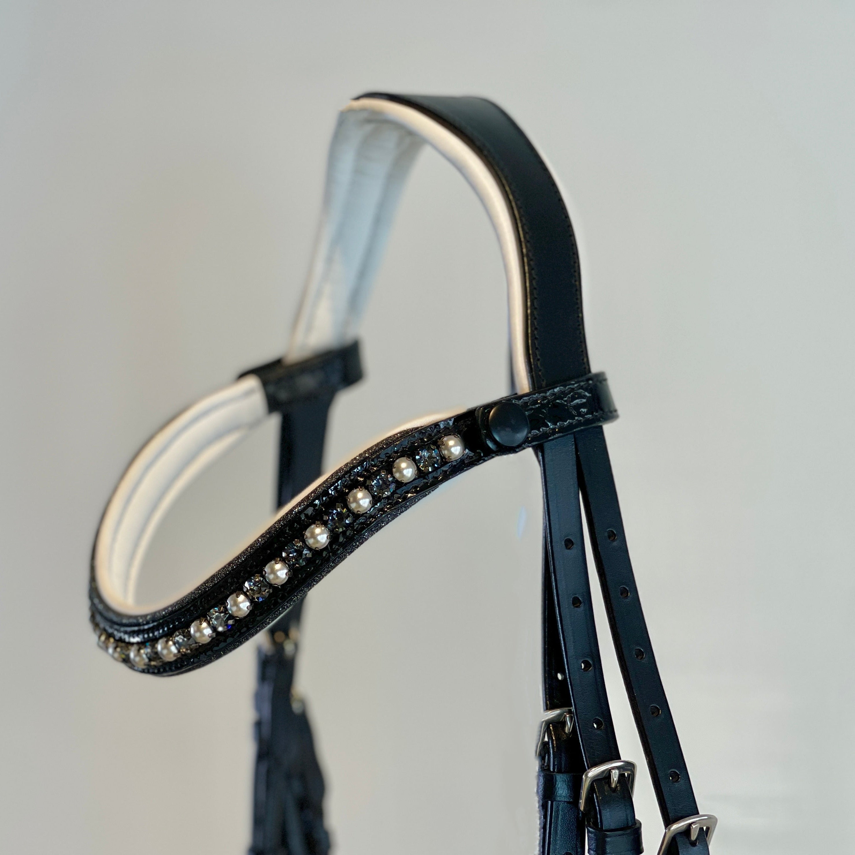 Halter Ego The Harlow Black Patent Snaffle Bridle - Removable Flash! - Halter Ego® - Equiluxe Tack