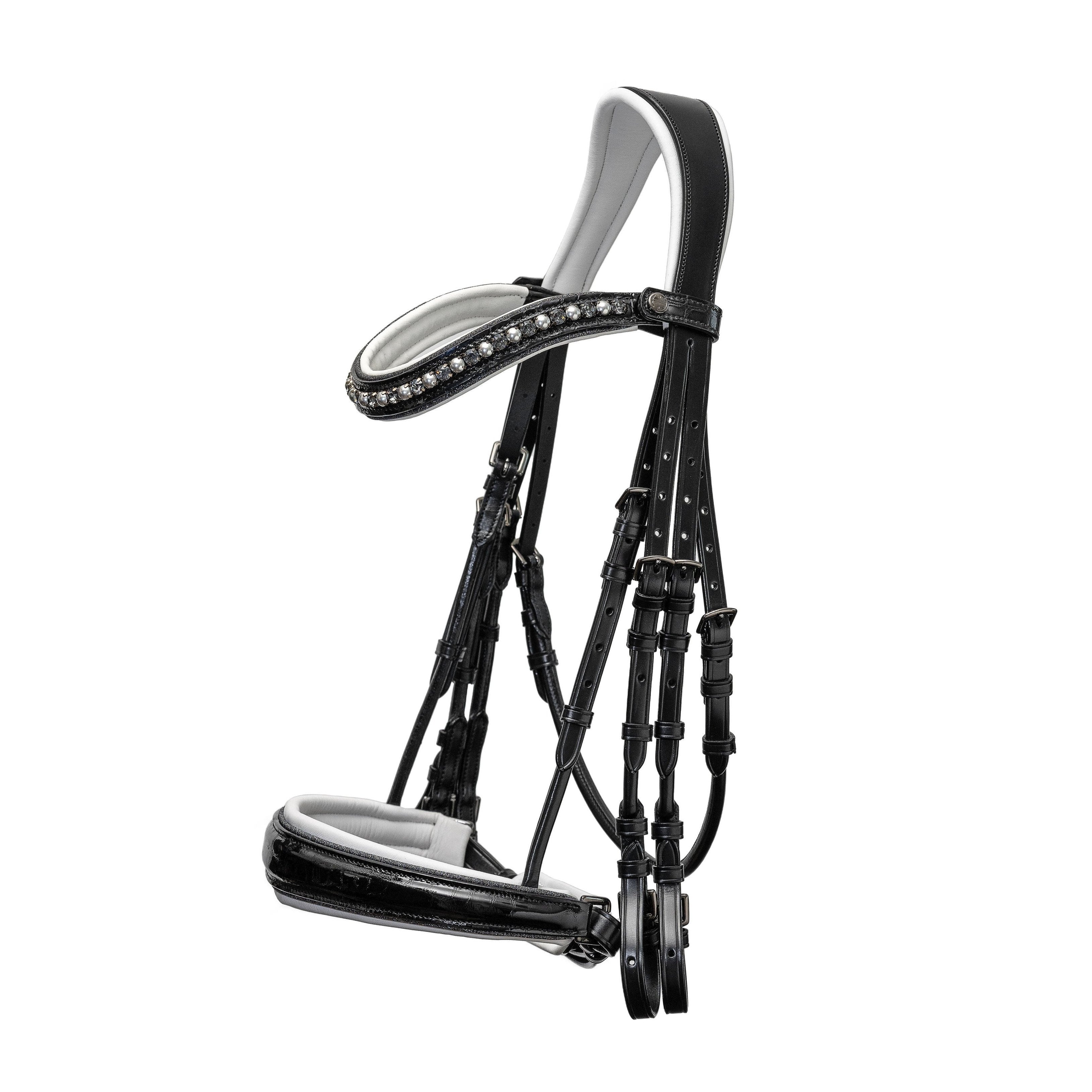 Halter Ego The Harlow Black Rolled Leather Double Bridle - Halter Ego® - Equiluxe Tack