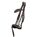 Halter Ego The Palermo Black Patent Leather Snaffle with Brown Padding - Halter Ego® - Equiluxe Tack