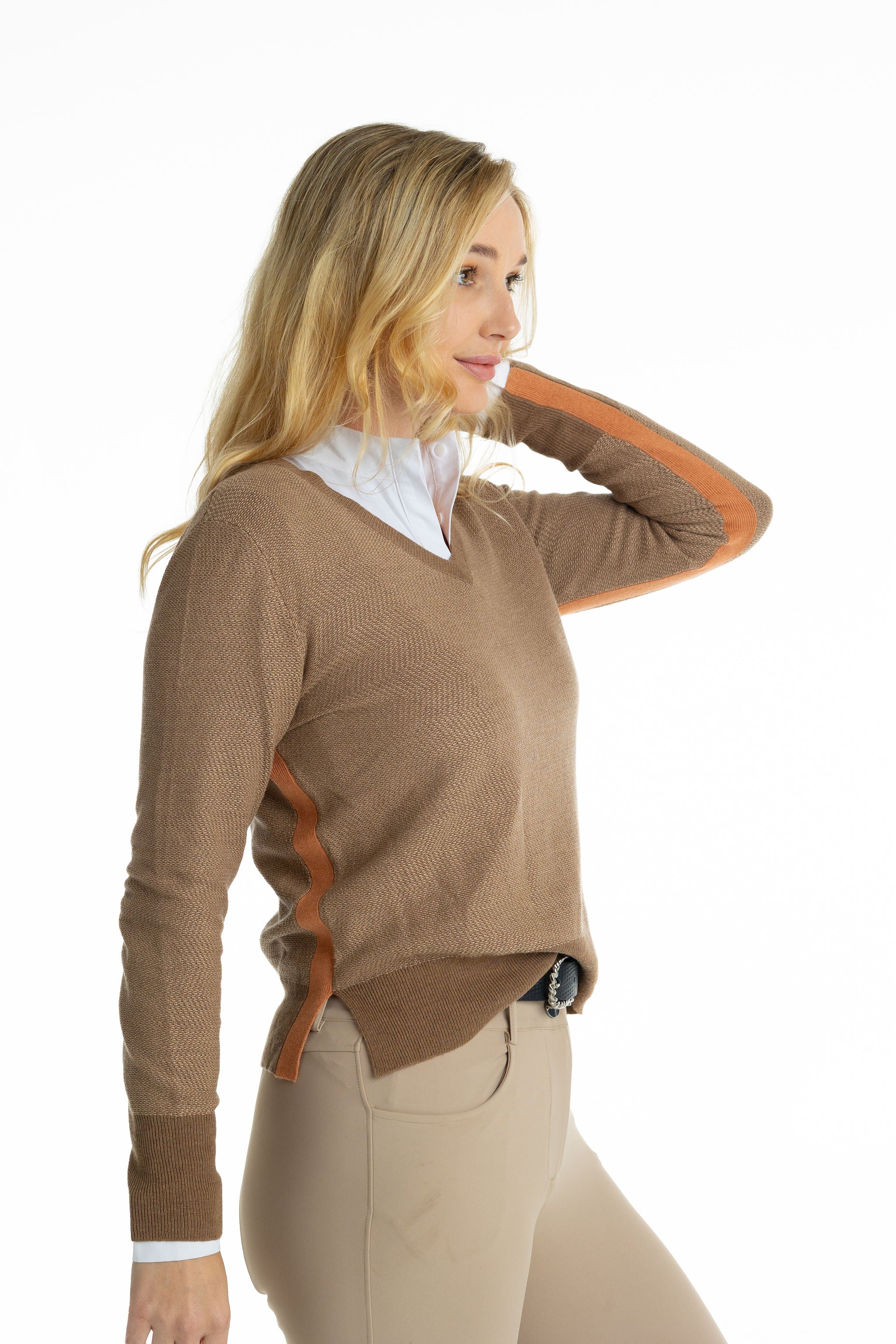 Hannah Childs Angelina Herringbone Stripe Sweater - Hannah Childs Lifestyle - Equiluxe Tack