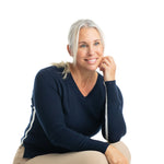 Hannah Childs Angelina Stripe V Neck Sweater - Hannah Childs Lifestyle - Equiluxe Tack