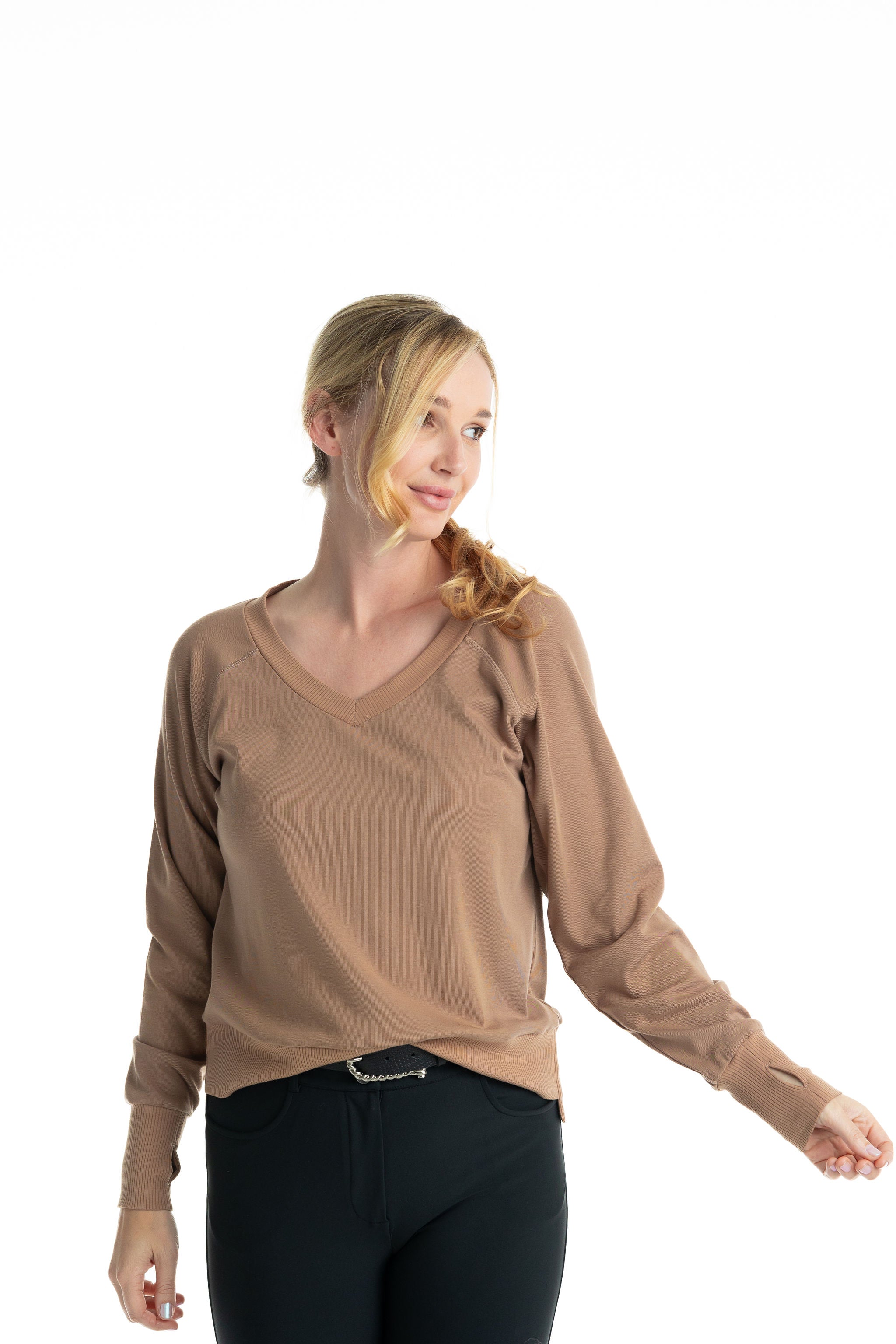Hannah Childs Asher Bamboo V Neck Sweatshirt - Hannah Childs Lifestyle - Equiluxe Tack