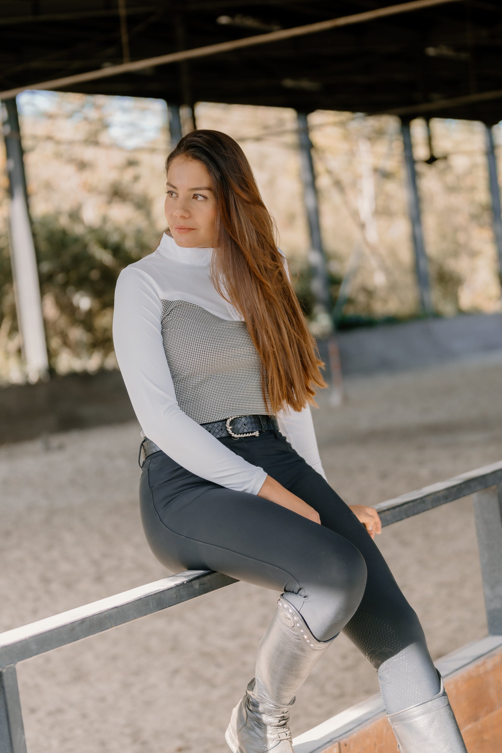 Hannah Childs Clarissa Mesh Long Sleeve Zip Top - Hannah Childs Lifestyle - Equiluxe Tack