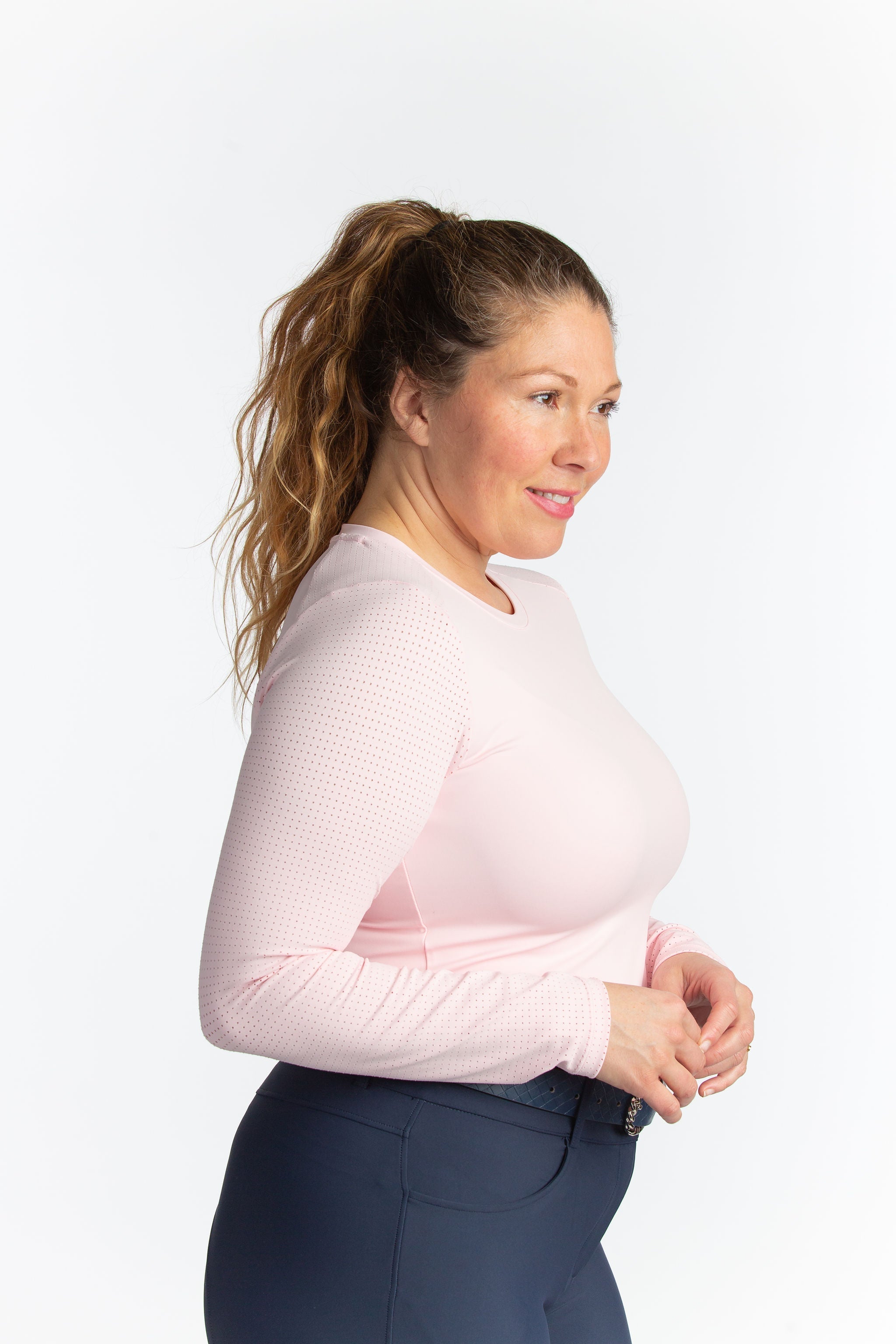 Hannah Childs Harper Perforated Long Sleeve Tech Tee - Hannah Childs Lifestyle - Equiluxe Tack